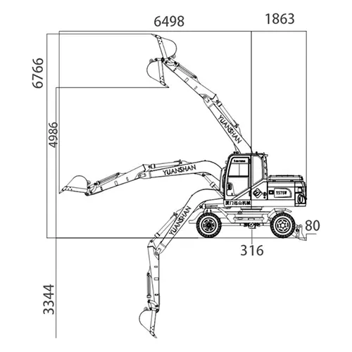 Pelle hydraulique sur pneus compacte ST609W