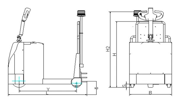 Tracteur de remorquage électrique à conducteur debout STB20/30/40/50 (Tracteur électrique industriel)